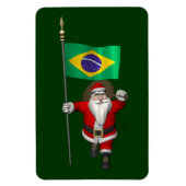 ブラジルの看板のあるサンタクロース マグネット (縦)