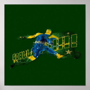 ブラジルの血肉と栄光サッカーのフテボスポーツ ポスター