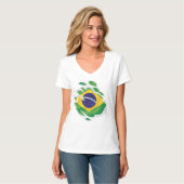 ブラジルの裂けた国旗 Tシャツ (正面フル)