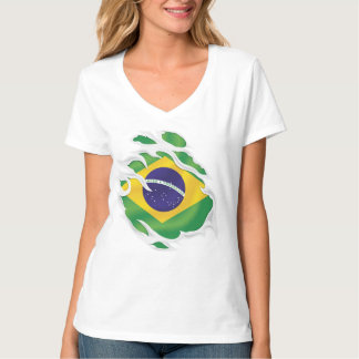 ブラジルの裂けた国旗 Tシャツ