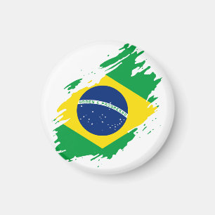 ブラジルの裂けた旗 国民の誇り スポーツファン ブラジル マグネット