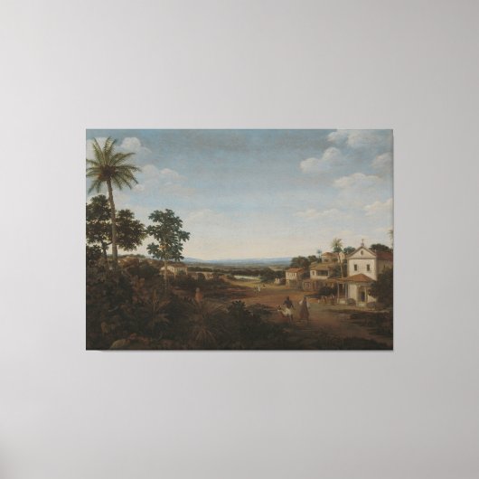 ブラジルの風景、フランJansz Post, c.1665 - c キャンバスプリント (正面)