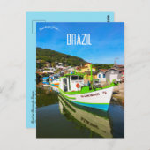 ブラジルのBarra de Lagoaのボート ポストカード (正面/裏面)