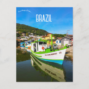 ブラジルのBarra de Lagoaのボート ポストカード
