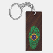 ブラジルのtouchの指紋の旗 キーホルダー (正面左)