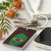 ブラジルのtouchの指紋の旗 キーホルダー (正面右)