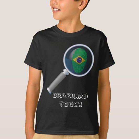 ブラジルのtouchの指紋の旗 tシャツ (正面)
