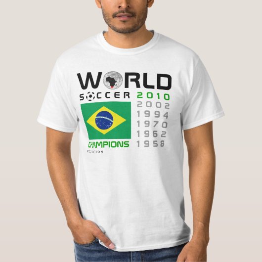 ブラジルは5回のワールドカップTシャツ2に挑みます Tシャツ (正面)