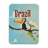 ブラジルへの旅 トウカン ビンテージ旅行ポスター マグネット (縦)