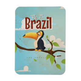 ブラジルへの旅 トウカン ビンテージ旅行ポスター マグネット