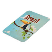 ブラジルへの旅 トウカン ビンテージ旅行ポスター マグネット (左側)