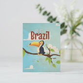 ブラジルへ飛べ ヴィンテージ 旅行ポスター ポストカード (スタンド正面)