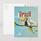 ブラジルへ飛べ ヴィンテージ 旅行ポスター ポストカード (正面/裏面)