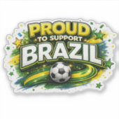 ブラジルを応援するサッカーファン | ブラジル人 シール (正面)