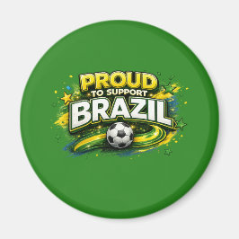 ブラジルを応援するサッカーファン | ブラジル国旗 マグネット