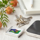 ブラジルアメリカの振る旗 キーホルダー (側面)