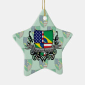 ブラジルアメリカの盾の旗 セラミックオーナメント (右)