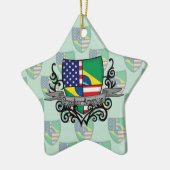 ブラジルアメリカの盾の旗 セラミックオーナメント (左)
