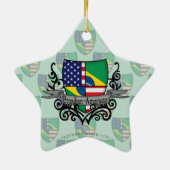 ブラジルアメリカの盾の旗 セラミックオーナメント (裏面)