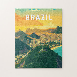 ブラジルイラストレーショントラベルアートヴィンテージ ジグソーパズル