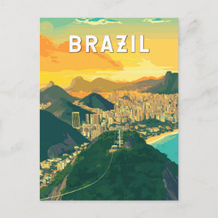 ブラジルイラストレーショントラベルアートヴィンテージ ポストカード