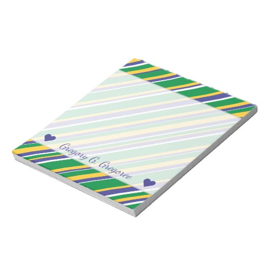 ブラジルインスパイア色付きストライプ国旗 ノートパッド (回転)