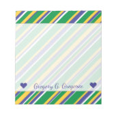 ブラジルインスパイア色付きストライプ国旗 ノートパッド (正面)