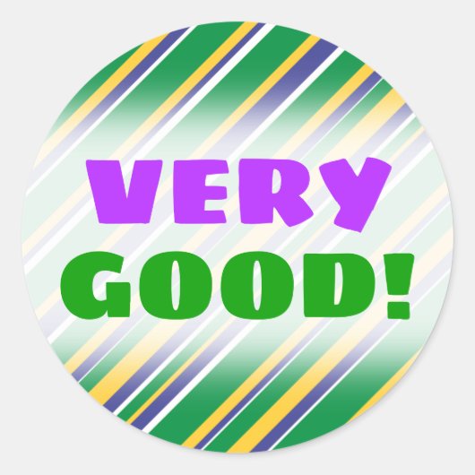 ブラジルインスパイア色付きストライプ国旗 ラウンドシール (正面)