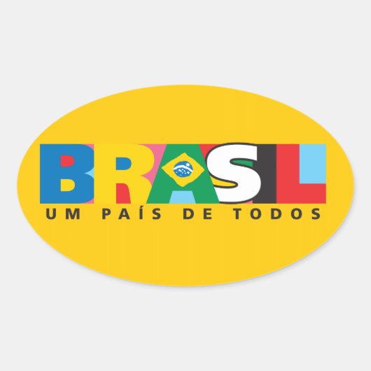 ブラジルウムパイスデトドスバンパーステッカー 楕円形シール (正面)