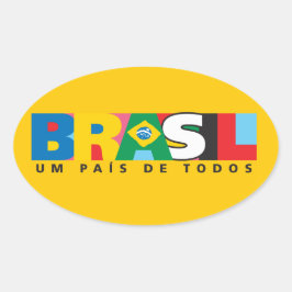 ブラジルウムパイスデトドスバンパーステッカー 楕円形シール