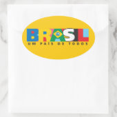 ブラジルウムパイスデトドスバンパーステッカー 楕円形シール (バッグ)