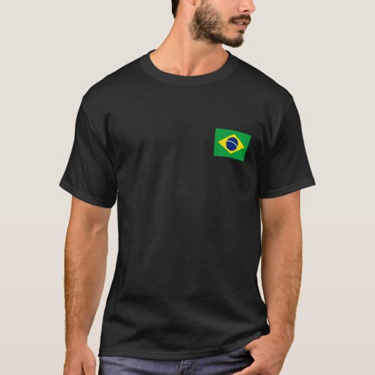 ブラジルカッコいい国旗ブラジル国旗の男性W Tシャツ (正面)