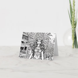 ブラジルカーニバルカラーリング空白のノートカード ノートカード