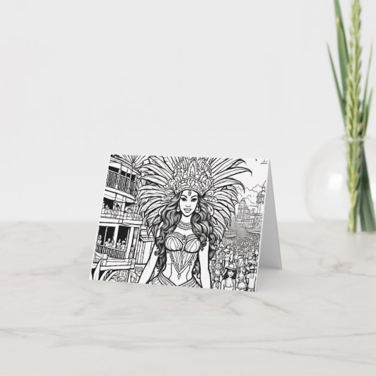 ブラジルカーニバルカラーリング空白のノートカード ノートカード (正面)