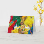 ブラジルカーニバル折り空白の返しグリーティングカード カード (黄色い花)