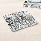 ブラジルカーニバル着色料 スクエアペーパーコースター (アングル)