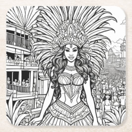 ブラジルカーニバル着色料 スクエアペーパーコースター