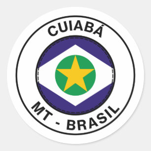 ブラジルクイアバマトグロッソバンデイラスタンプ ラウンドシール