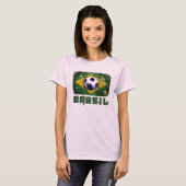 ブラジルグランジサッカー国旗の贈り物 Tシャツ (正面フル)
