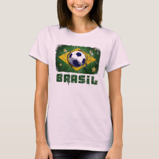 ブラジルグランジサッカー国旗の贈り物 Tシャツ