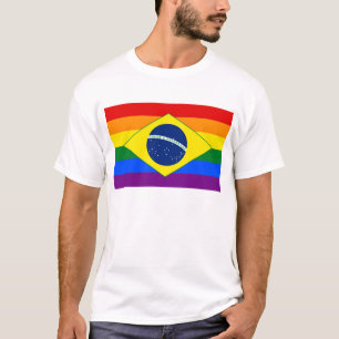 ブラジルゲイプライド虹旗Tシャツ Tシャツ