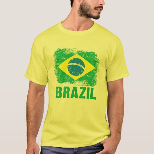 ブラジルサッカーのブラジル国旗 Tシャツ (正面)