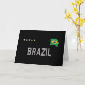 ブラジルサッカーサッカーファンシャツハート カード (黄色い花)