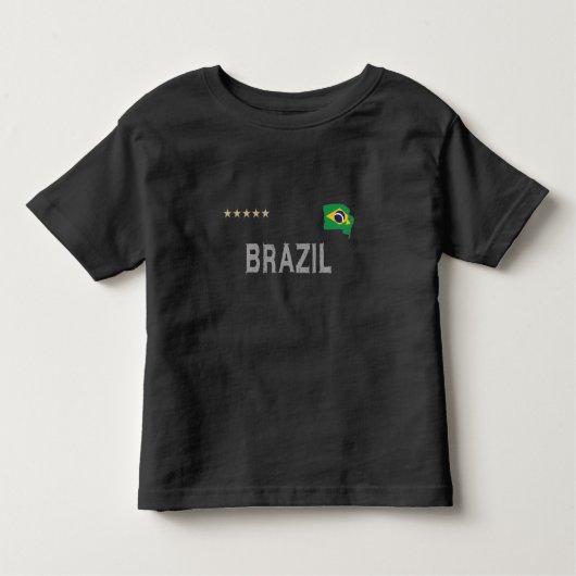 ブラジルサッカーサッカーファンシャツハート トドラーTシャツ (正面)