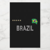 ブラジルサッカーサッカーファンシャツハート フードラベル (シングルラベル)