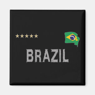 ブラジルサッカーサッカーファンシャツハート マグネット
