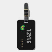 ブラジルサッカーサッカーファンシャツハート ラゲッジタグ (正面縦)