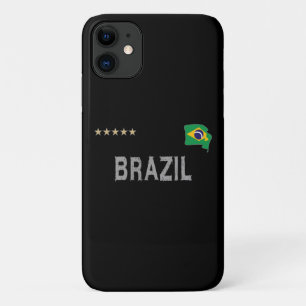 ブラジルサッカーサッカーファンシャツハート iPhone 11 ケース