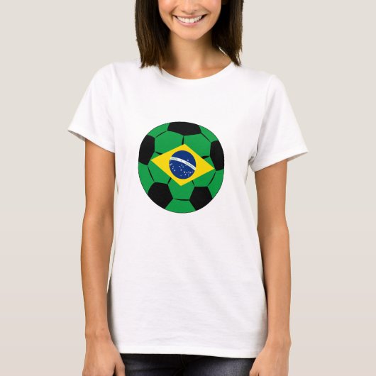 ブラジルサッカージャージーサッカーブラジル国旗T市 Tシャツ (正面)