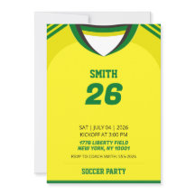 ブラジルサッカージャージ誕生日招待状